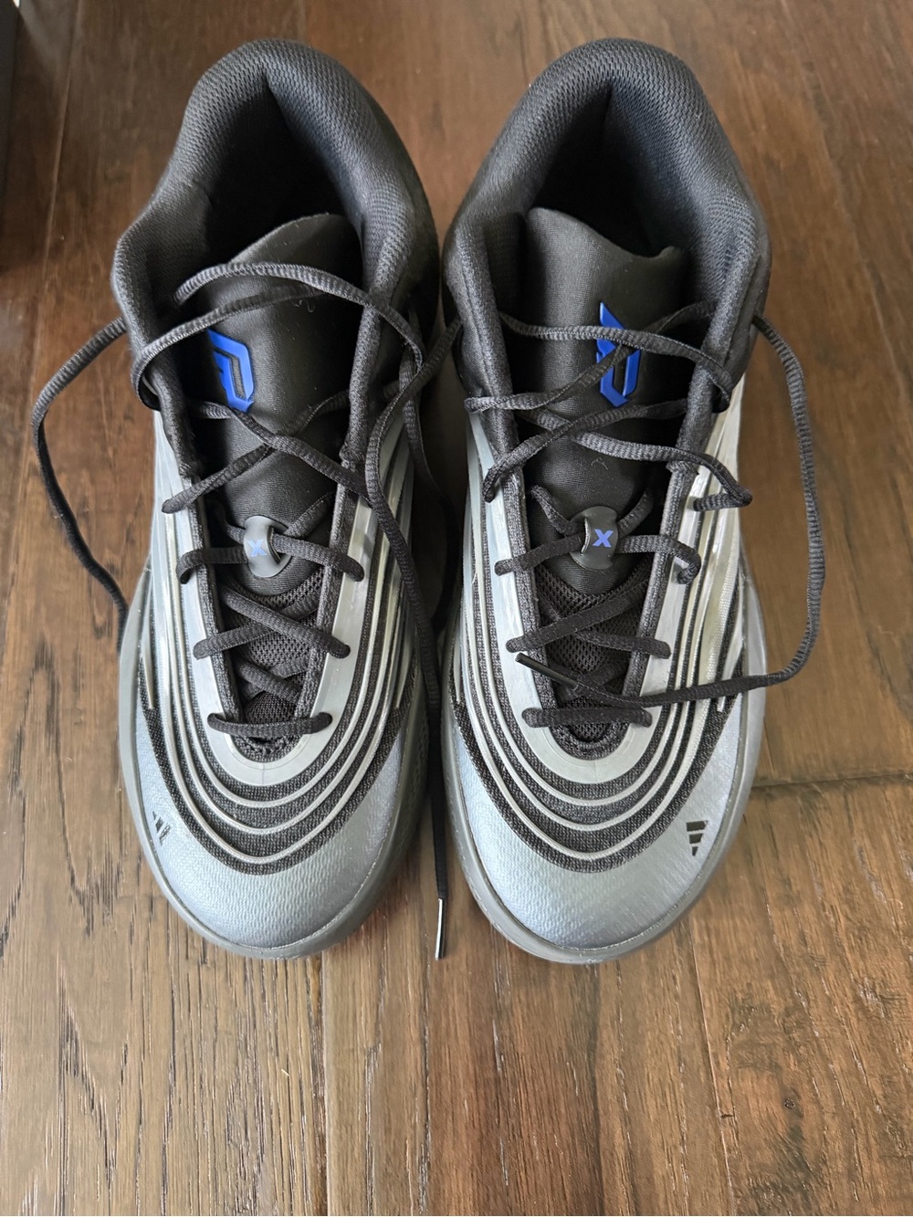 Dame 9 adidas Men's Athletic Shoes in Black, Gray and Blue Accents